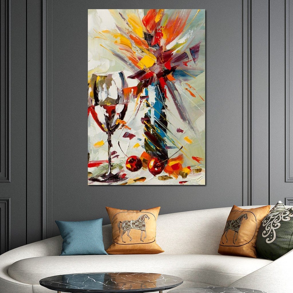Wine & Flowers Canvas Wall Art