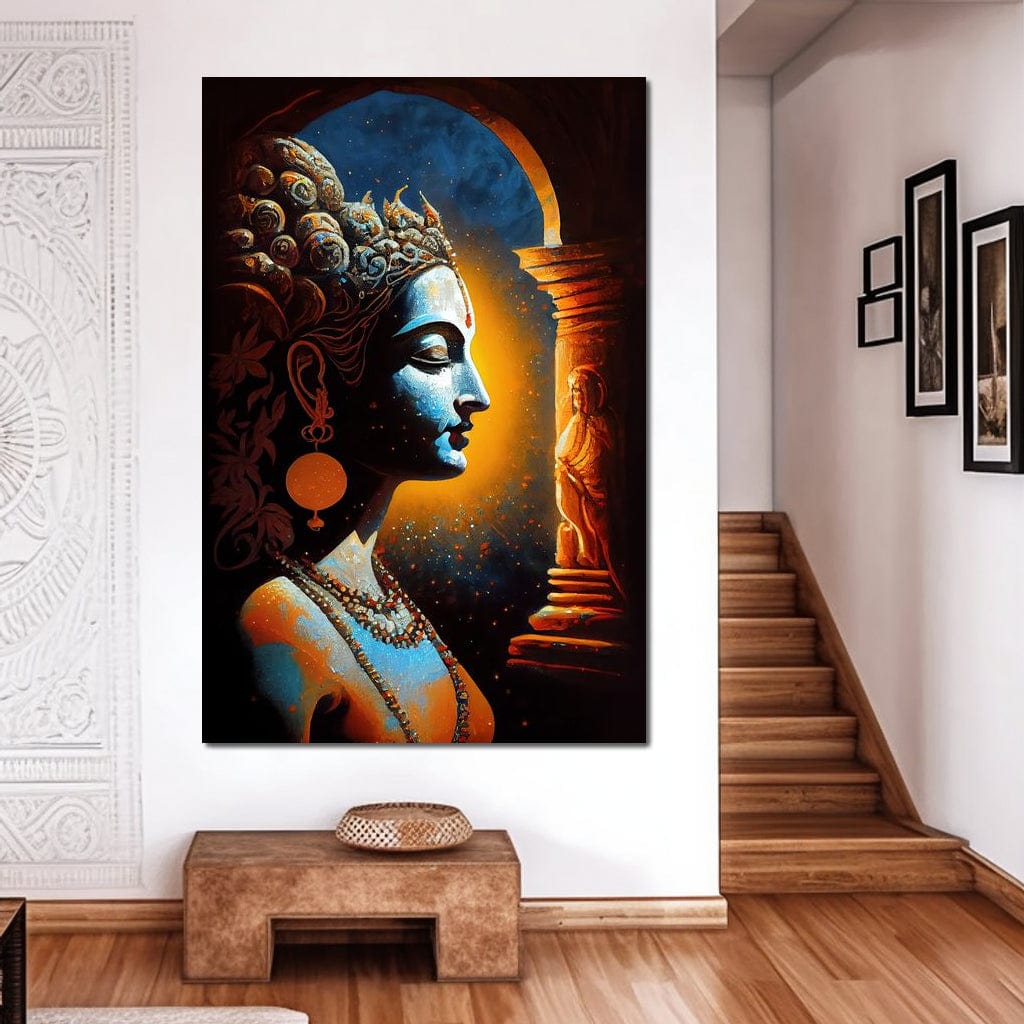 Krishna Temple Canvas Wall Art