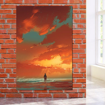 Admiring The Sunset Canvas Wall Art