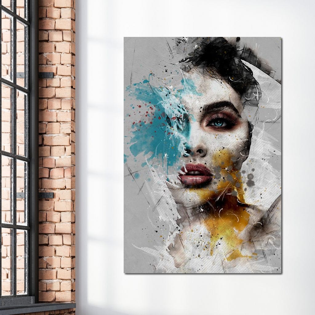 Mixart Female Portrait Canvas Wall Art