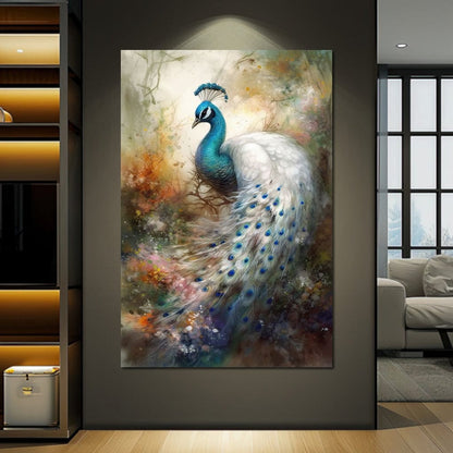 Peacock Serenity Canvas Wall Art