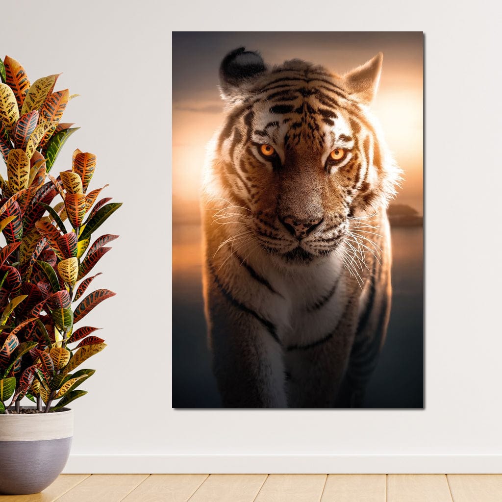 Tiger Orange Eyes Canvas Wall Art