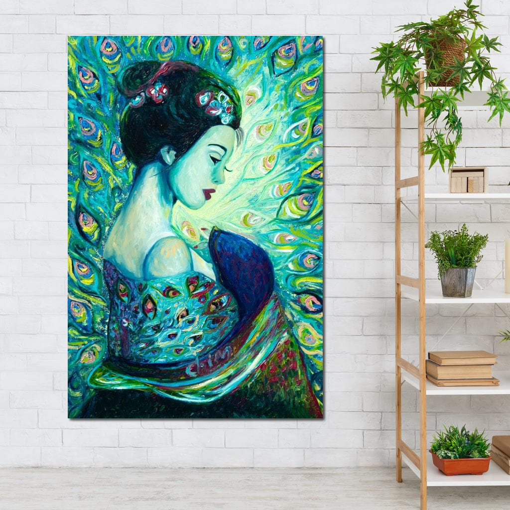 Silk Peafowl Canvas Wall Art