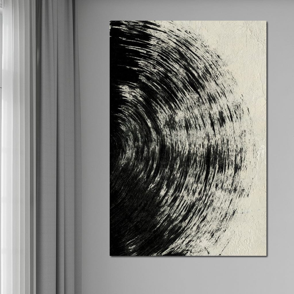 Abstract Black Circle Canvas Wall Art