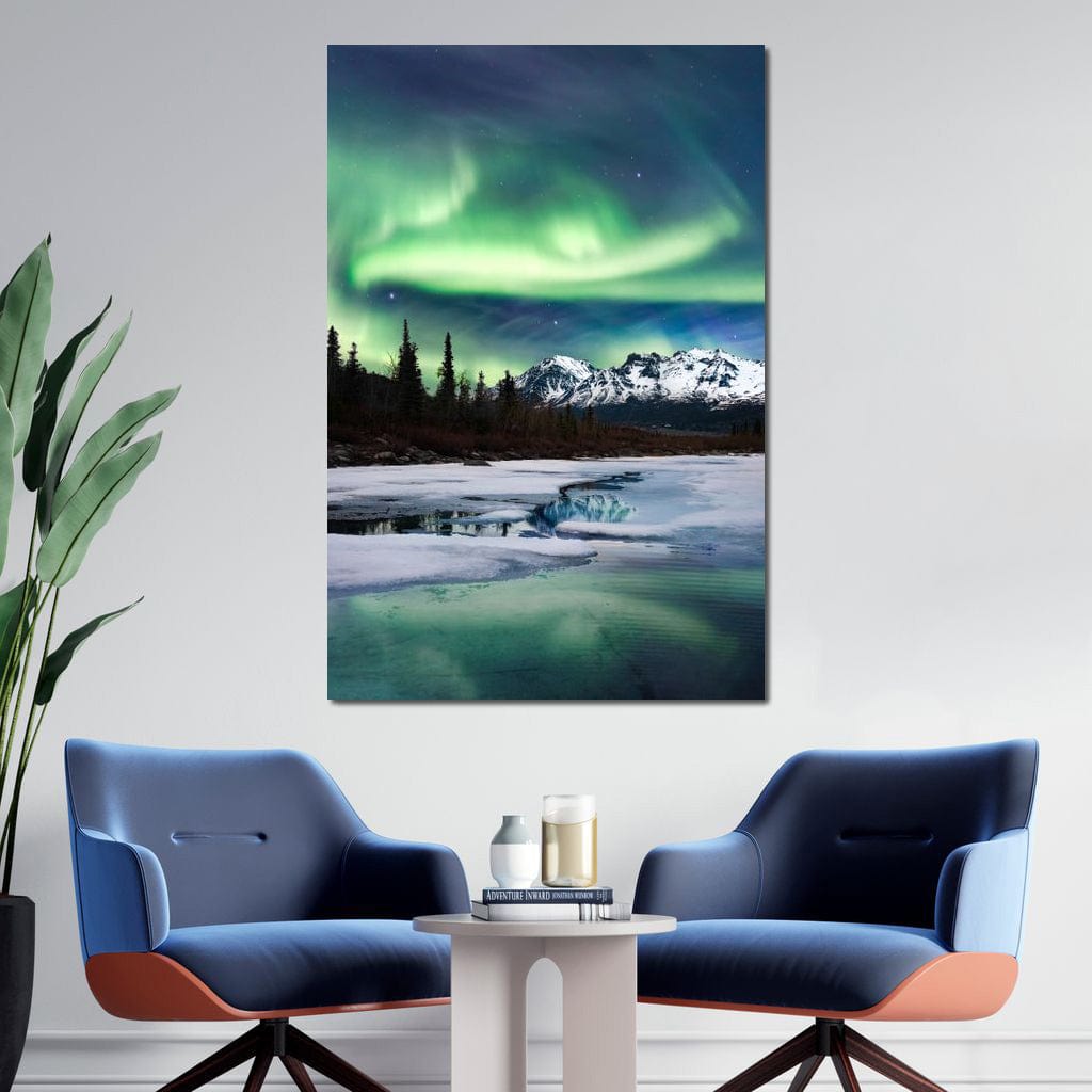 Northern Lights Landscape Canvas Wall Art