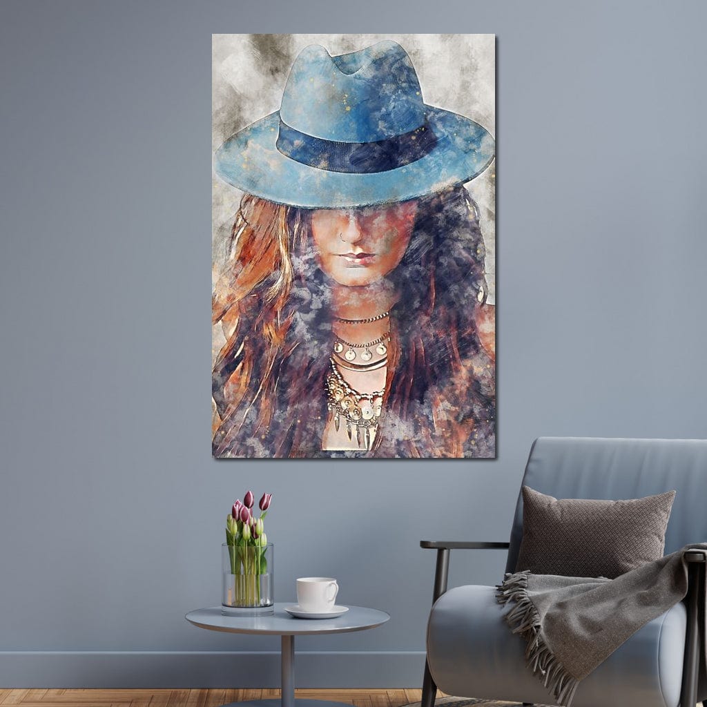 Girl in a Hat - Mateo Canvas Wall Art