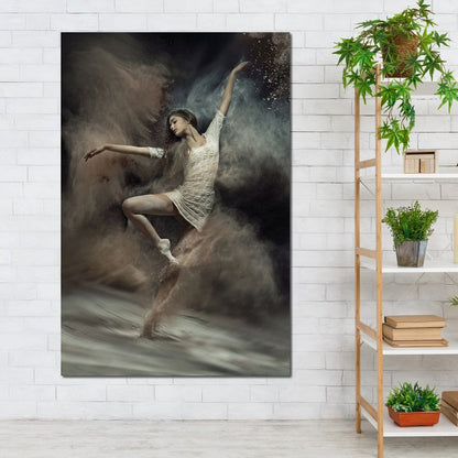 Ballet Dancer in the Desert Canvas Wall Art