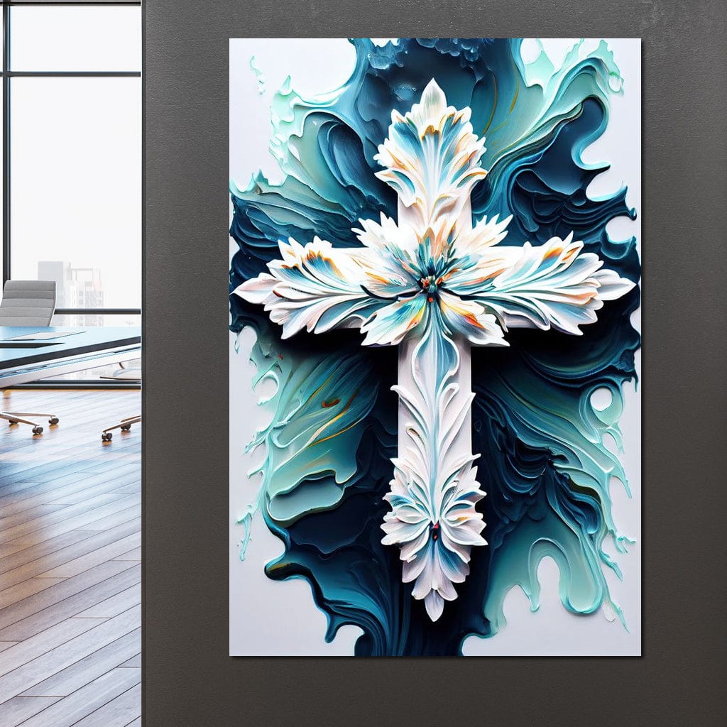 Floral Cross 06 Canvas Wall Art
