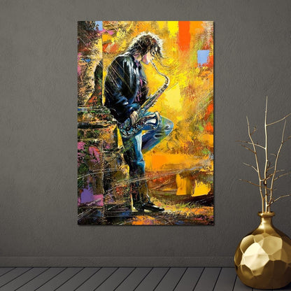 Man With Saxophone Canvas Wall Art