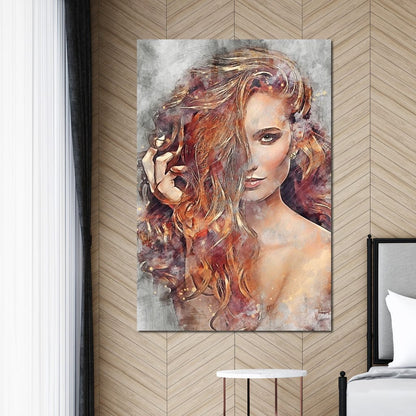 Girl Watercolor 2 - Mateo Canvas Wall Art
