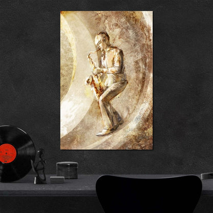 Playing the Saxophone Canvas Wall Art