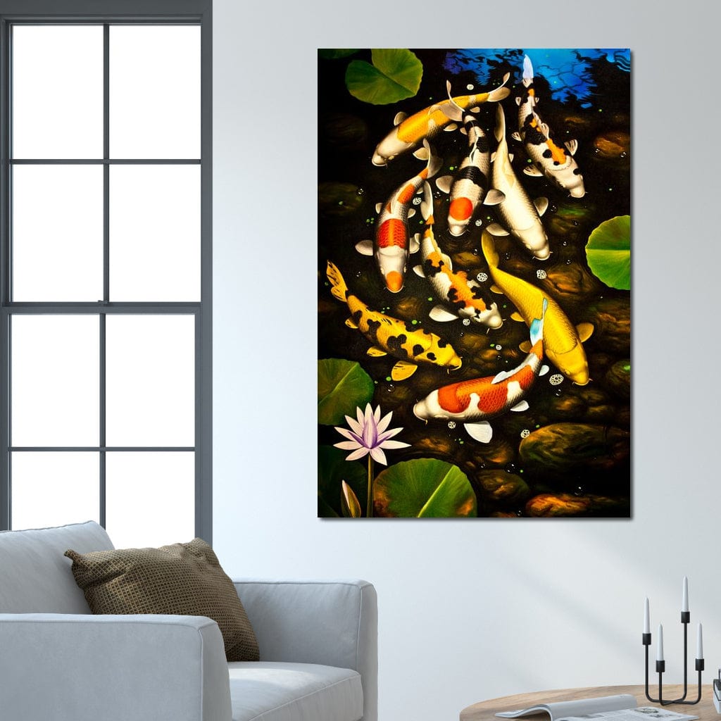 Koi Fishes Canvas Wall Art