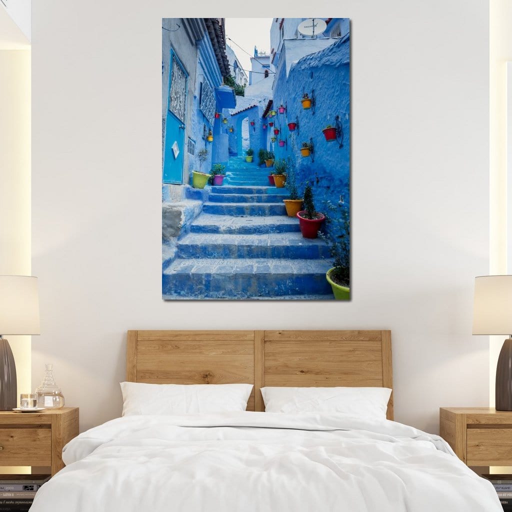 Chefchaouen - Blue village in Morocco Canvas Wall Art