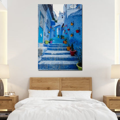Chefchaouen - Blue village in Morocco Canvas Wall Art