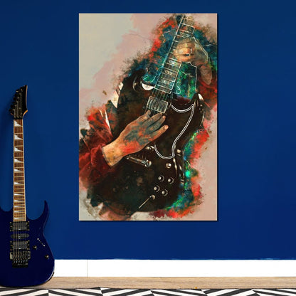 Angus Young's Guitar Canvas Wall Art