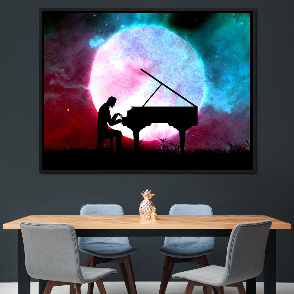 Space Pianist Canvas Wall Art