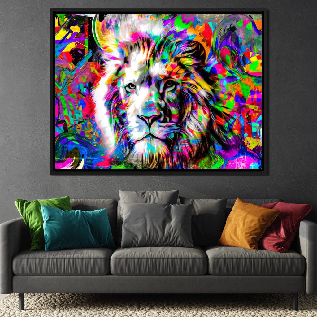 Psychedelic Lion Canvas Wall Art
