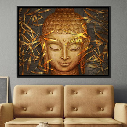 Smiling Golden Buddha Canvas Wall Art