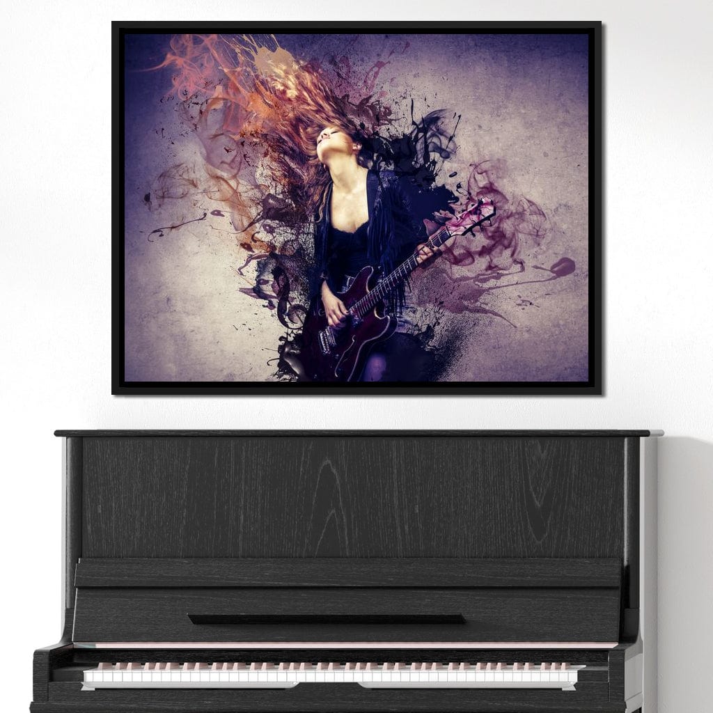 Guitar Splash Canvas Wall Art