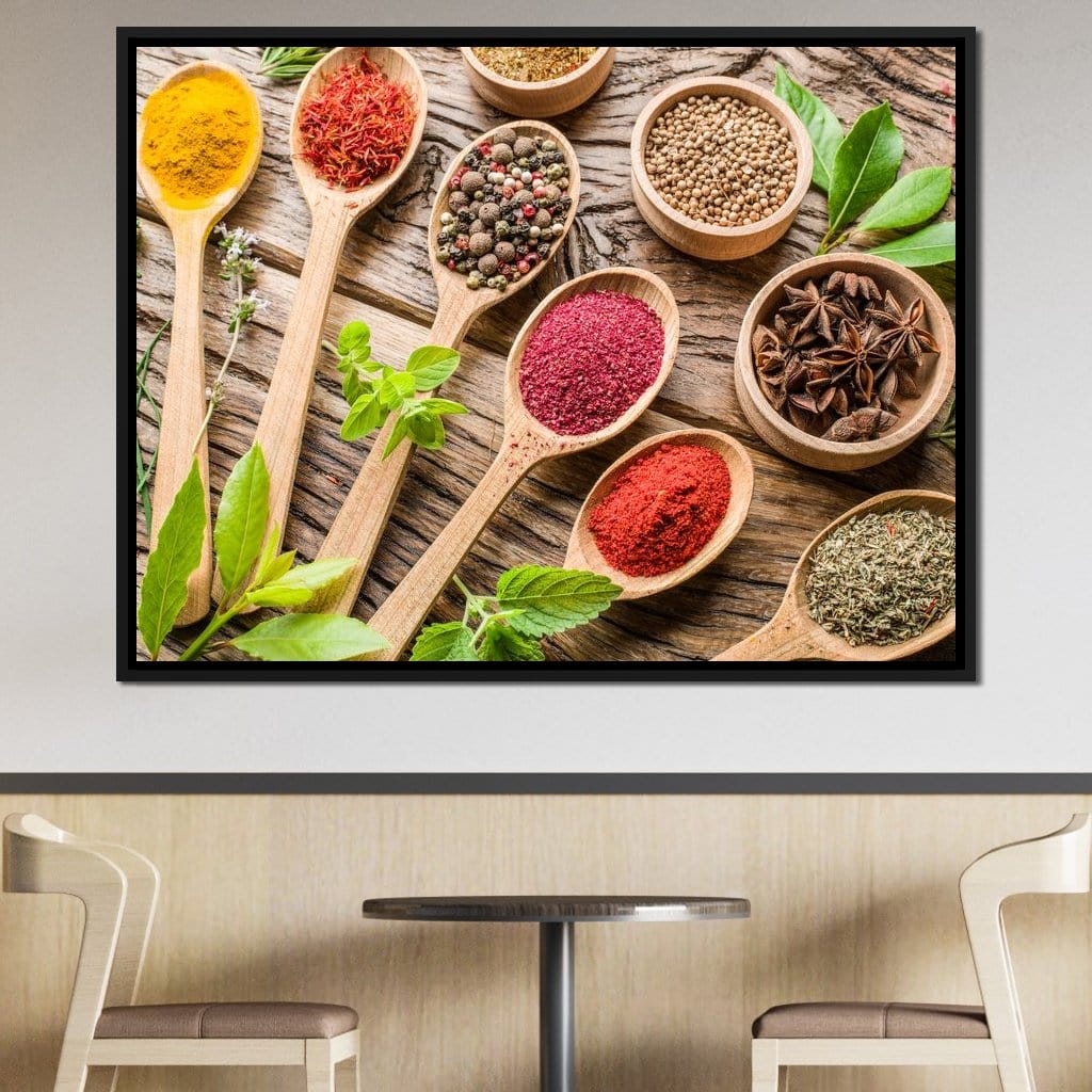 Assortment of Spices Canvas Wall Art