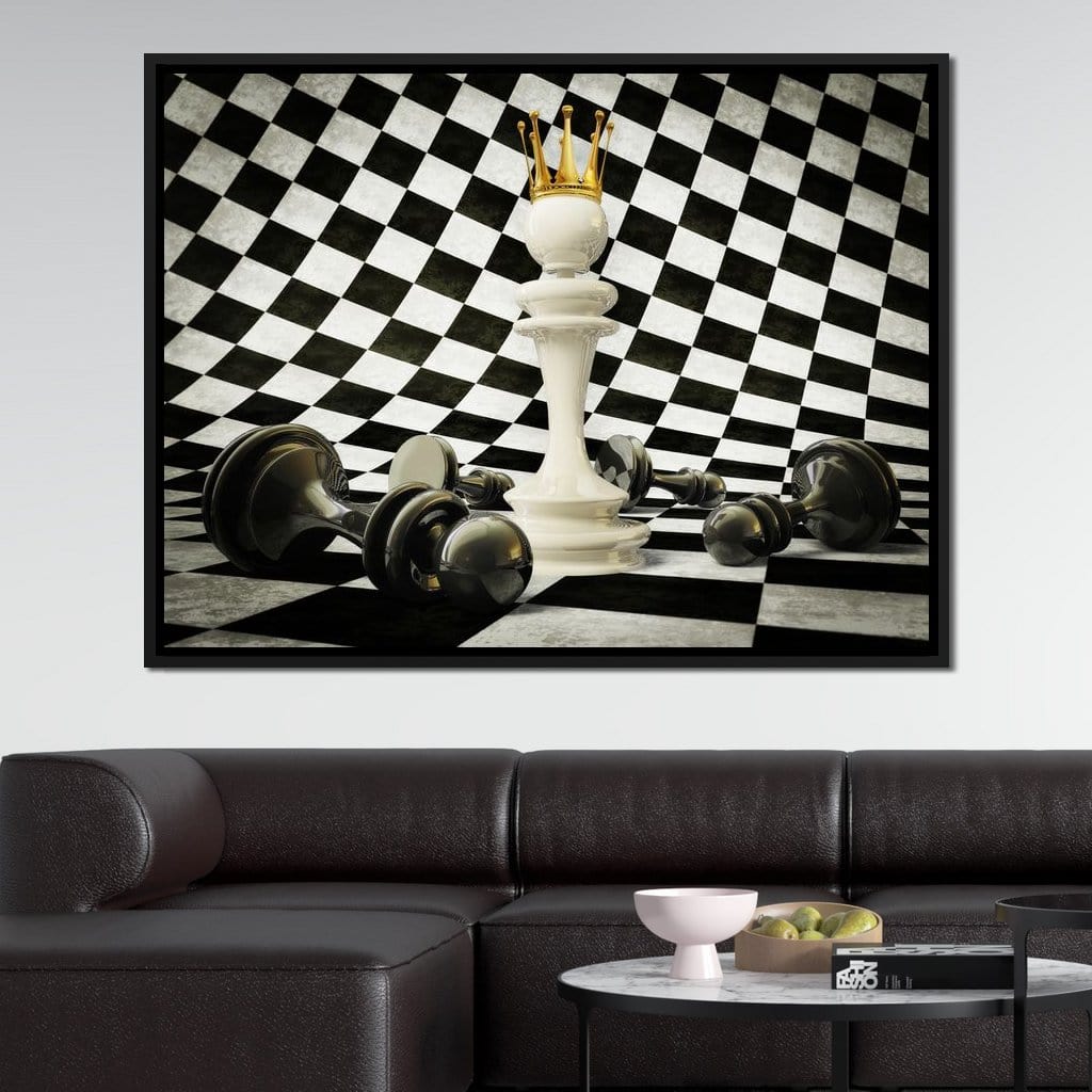 Chessboard King Canvas Wall Art