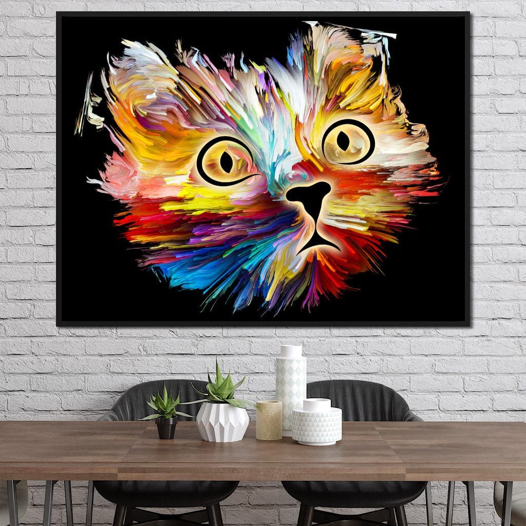 Colorful Cat Canvas Wall Art