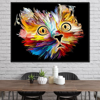Colorful Cat Canvas Wall Art