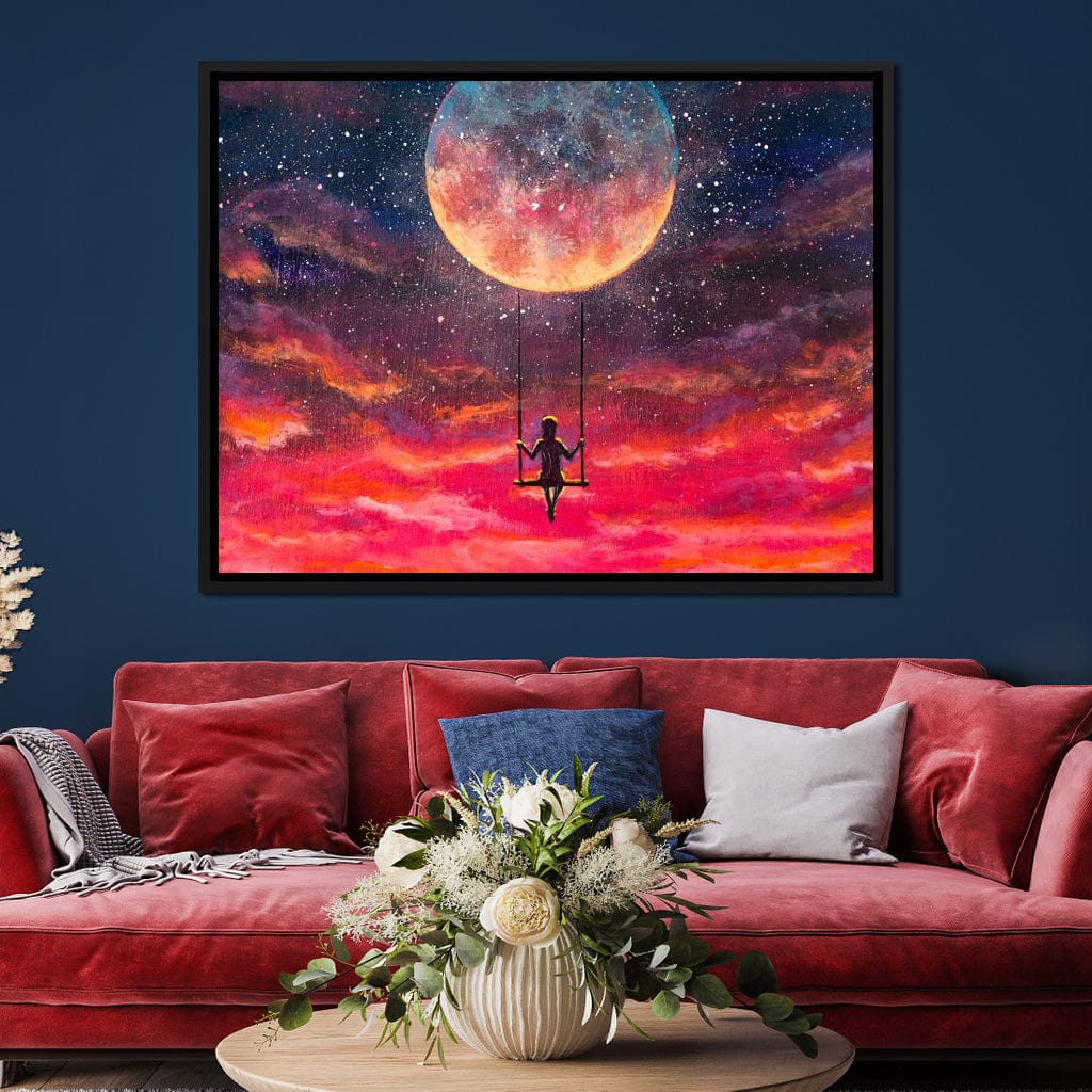 Moon Swing Canvas Wall Art