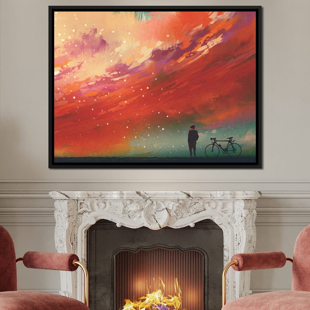 Admiring The Red Clouds Canvas Wall Art