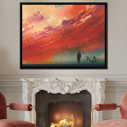 Admiring The Red Clouds Canvas Wall Art