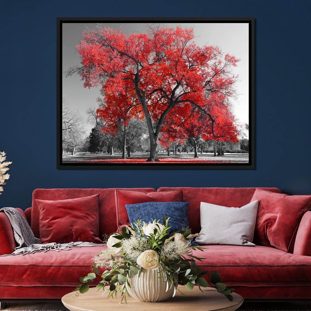 Big Red Tree Canvas Wall Art