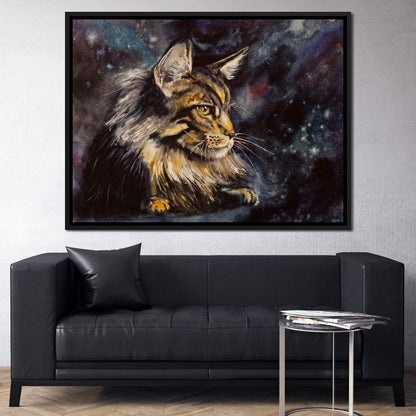 Night Cat Canvas Wall Art