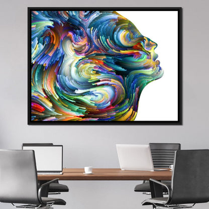 Colored Visage Profile Canvas Wall Art