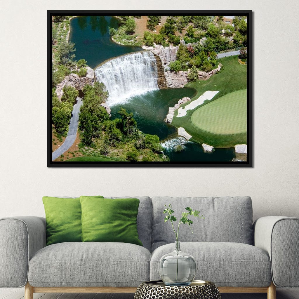 Waterfall on Golf Course Canvas Wall Art
