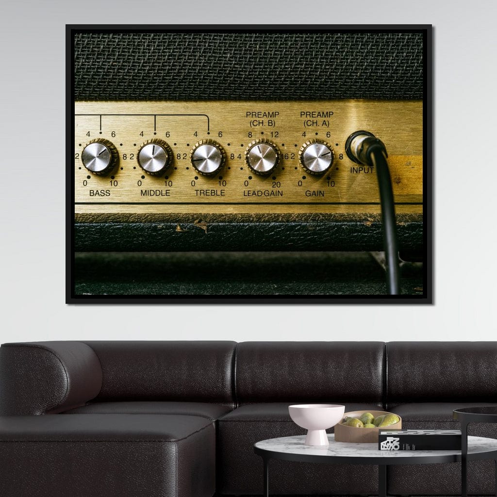 Vintage Electric Guitar Amplifier Canvas Wall Art