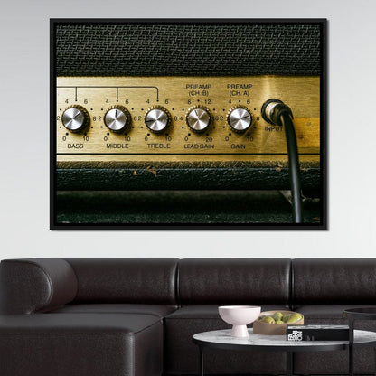 Vintage Electric Guitar Amplifier Canvas Wall Art
