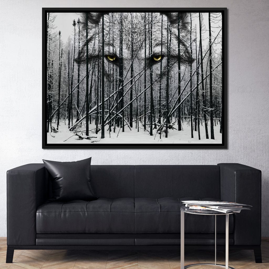 Wolf Winter Woods Canvas Wall Art