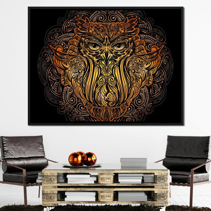 Golden Owl Canvas Wall Art