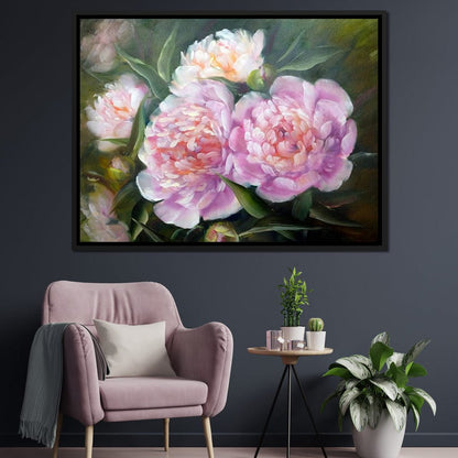 Blooming Peonies Canvas Wall Art