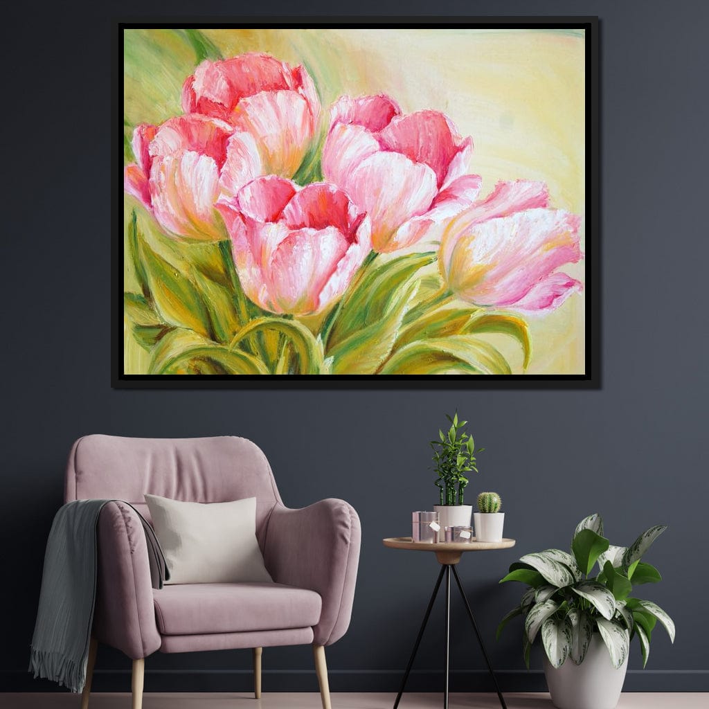 Pink Tulips Canvas Wall Art