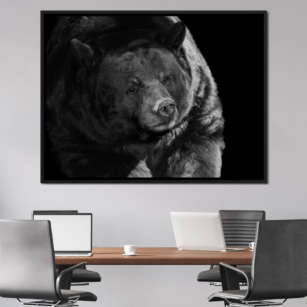 Black and White Bear Canvas Wall Art
