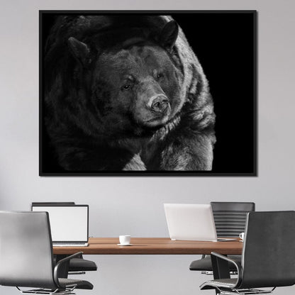 Black and White Bear Canvas Wall Art