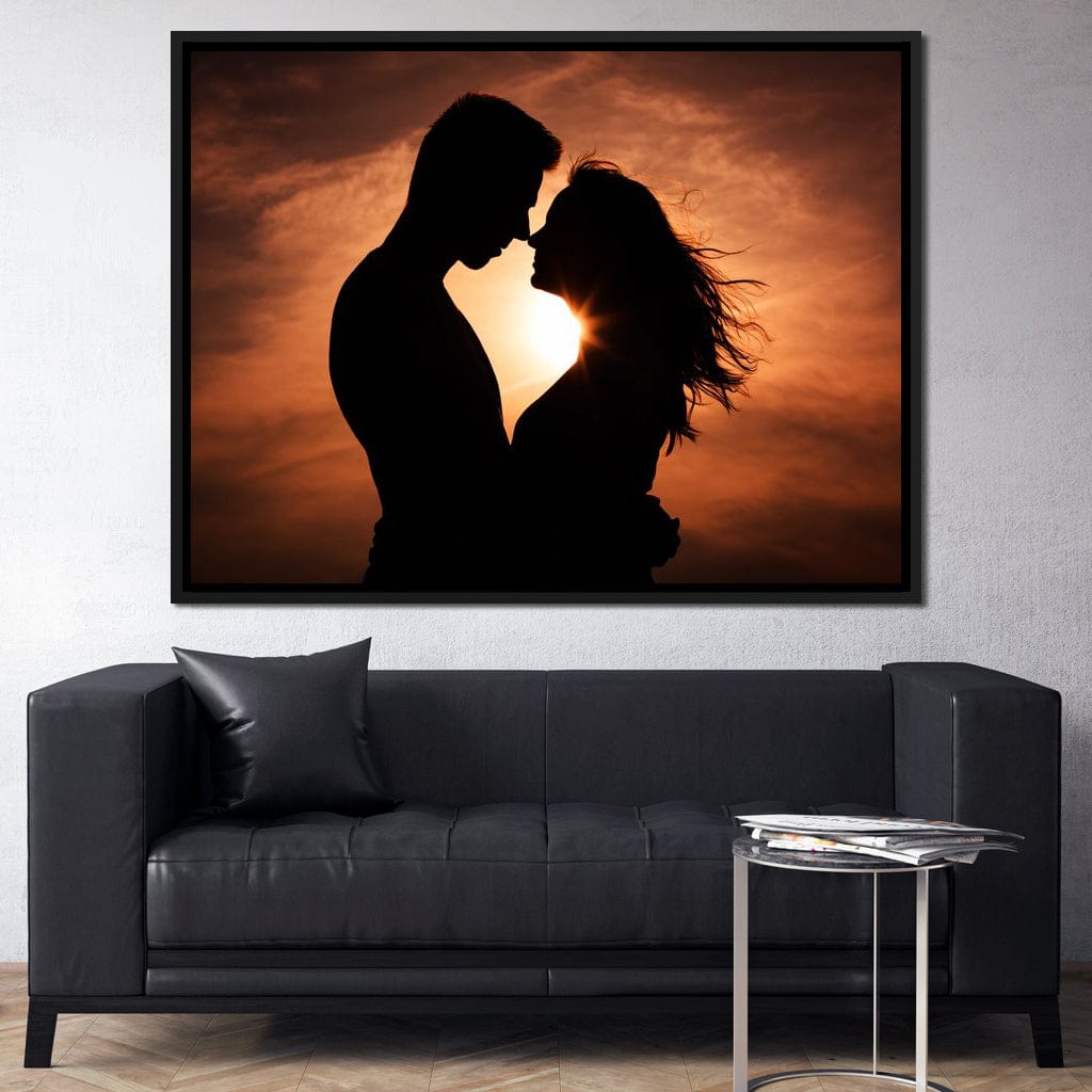 Couple by the Sunset Canvas Wall Art