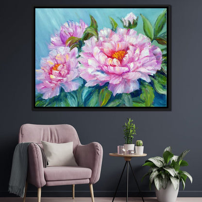 Asian Peonies Canvas Wall Art
