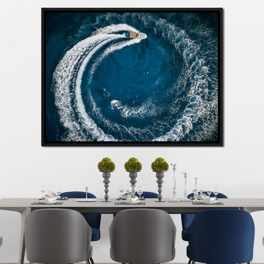 Boat Circle Canvas Wall Art