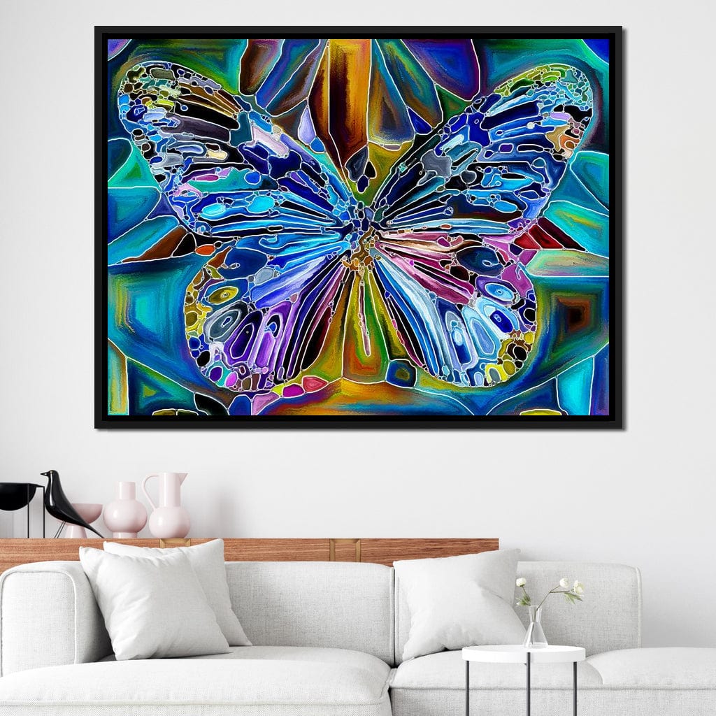 Multicolored Psychedelic Butterfly Canvas Wall Art