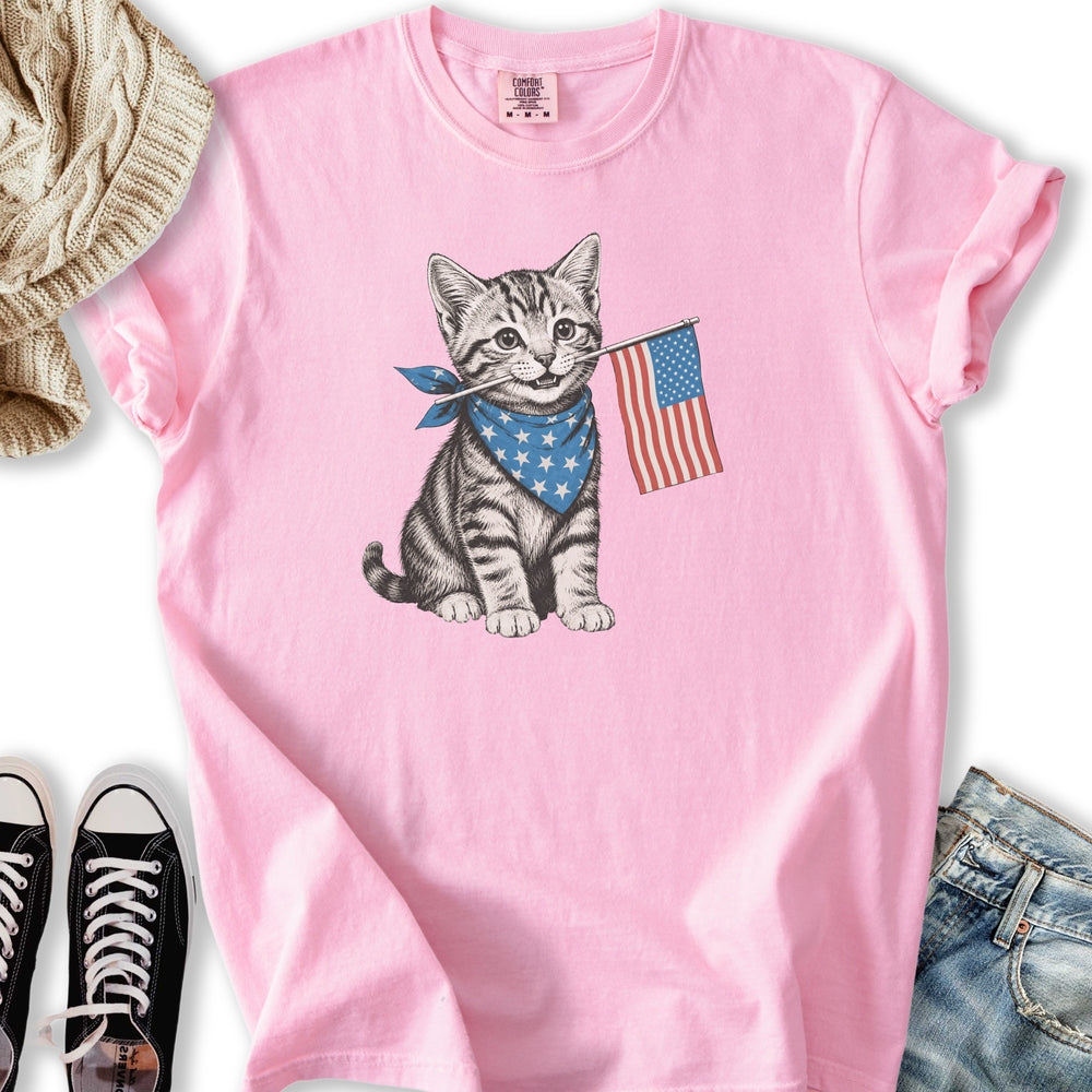 Cute July 4th Tabby Relaxed Tee