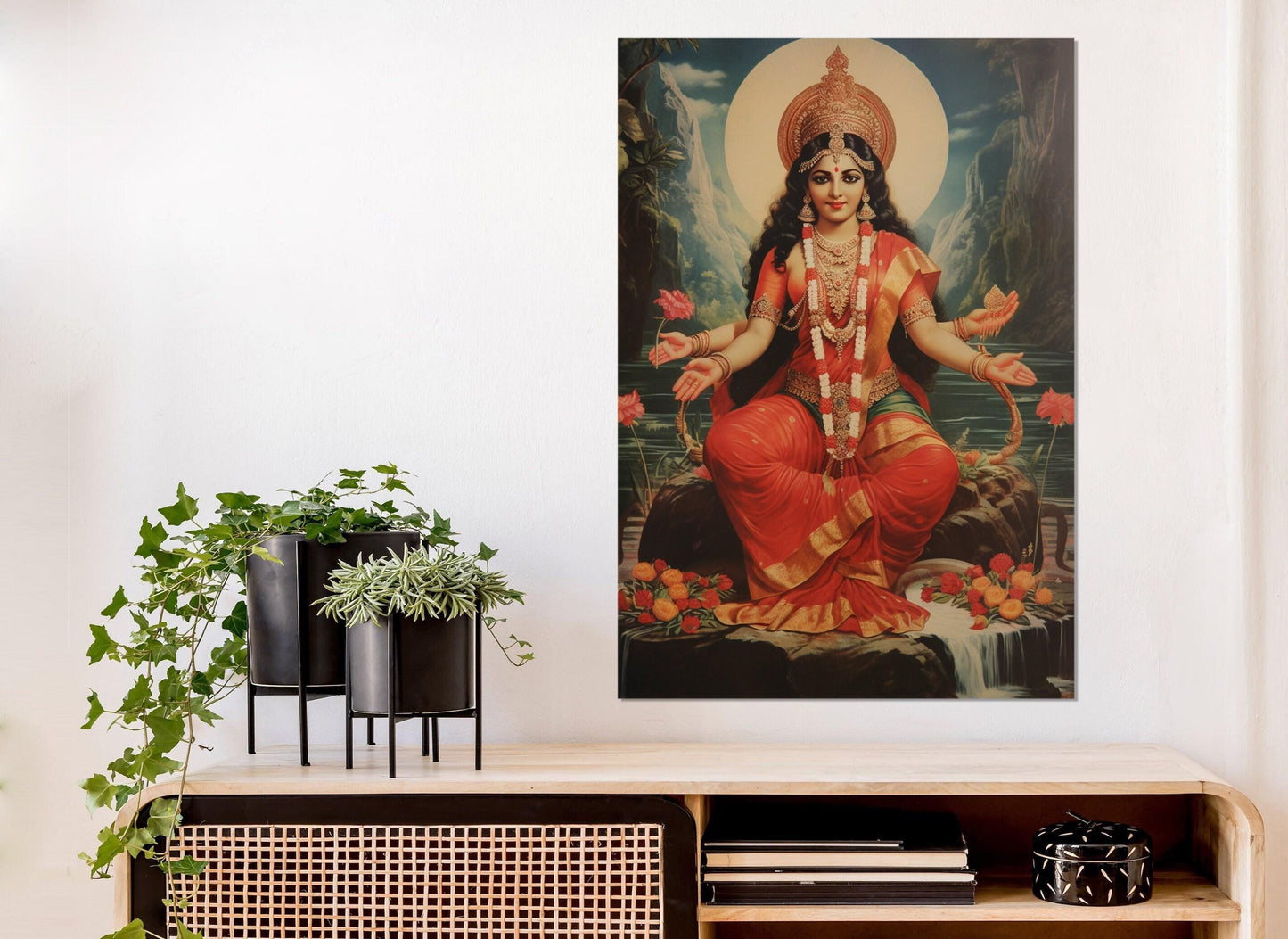 Goddess Mata Matangi Canvas – Indian Hindu Wall Art | Framed Ready to Hang
