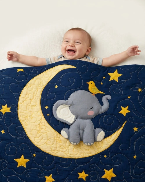 Baby Elephant Quilt Blanket - Quilted Blanket by Wild and Way