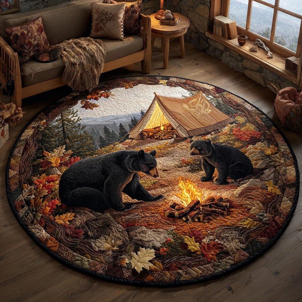 Backwoods Bear Quilted Round Mat